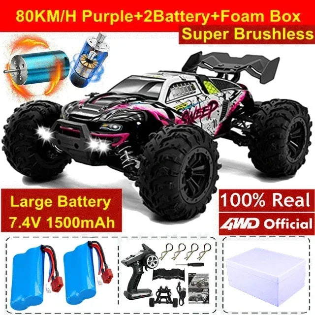 4WD Remote Control Car High-Speed 50-80KM/H Off-Road Buggy Truck - BIG FRENCHIES