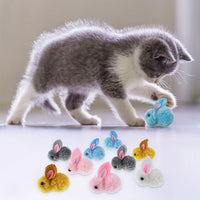 10pcs Plush Bunny Cat Toy Balls – Soft, Colorful & Interactive - BIG FRENCHIES