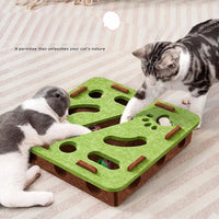 Cat Fun Box – Interactive Puzzle Toy for Indoor Cats, Scratching & Digging Activity Box with Bell Balls - BIG FRENCHIES