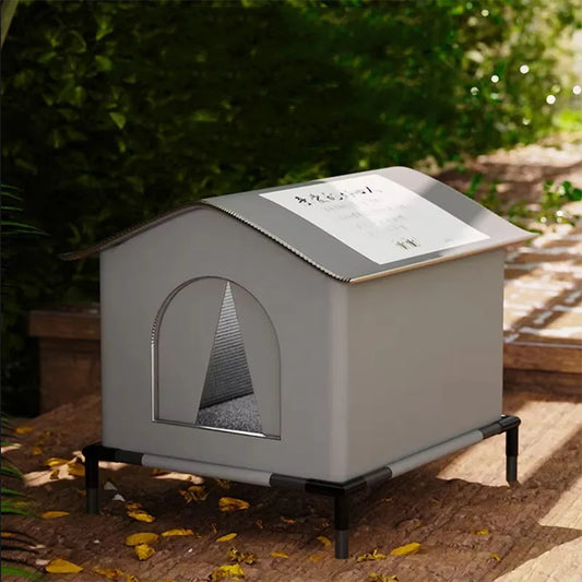 Waterproof Outdoor Pet House – Winter Warm Cat & Small Dog Cave Bed | Foldable, Washable, Cozy Shelter - BIG FRENCHIES