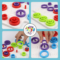 MEACAOFG Children Rings Chess  Montessori Logical Thinking Training Board Games