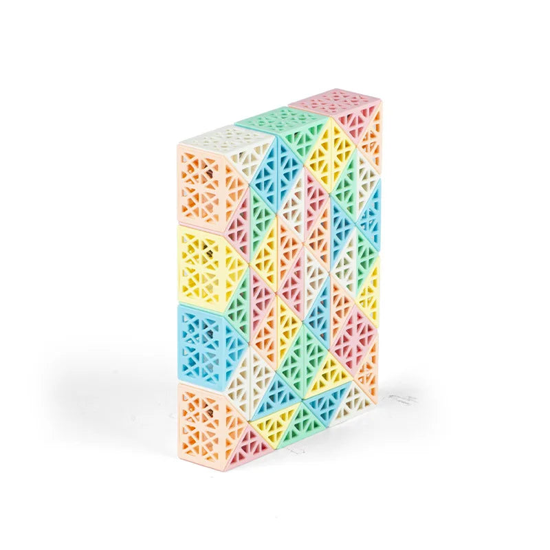 MEACAOFG Magic Snake Ruler Puzzle 24 36 48 60 72 Segments Stress Reliever Toys Twist Folding Educational Toy Kids Child Fidget Toys Cube