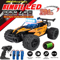 1:16 RC Drift Racing Car - High-Speed Off-Road Alloy Truck with LED Lights, 20KM/H, 2.4G Radio Control for Kids & Adults