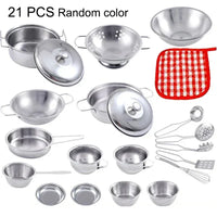 Stainless Steel Kids Kitchen Cookware Set – Pretend Play Cooking Toy - BIG FRENCHIES