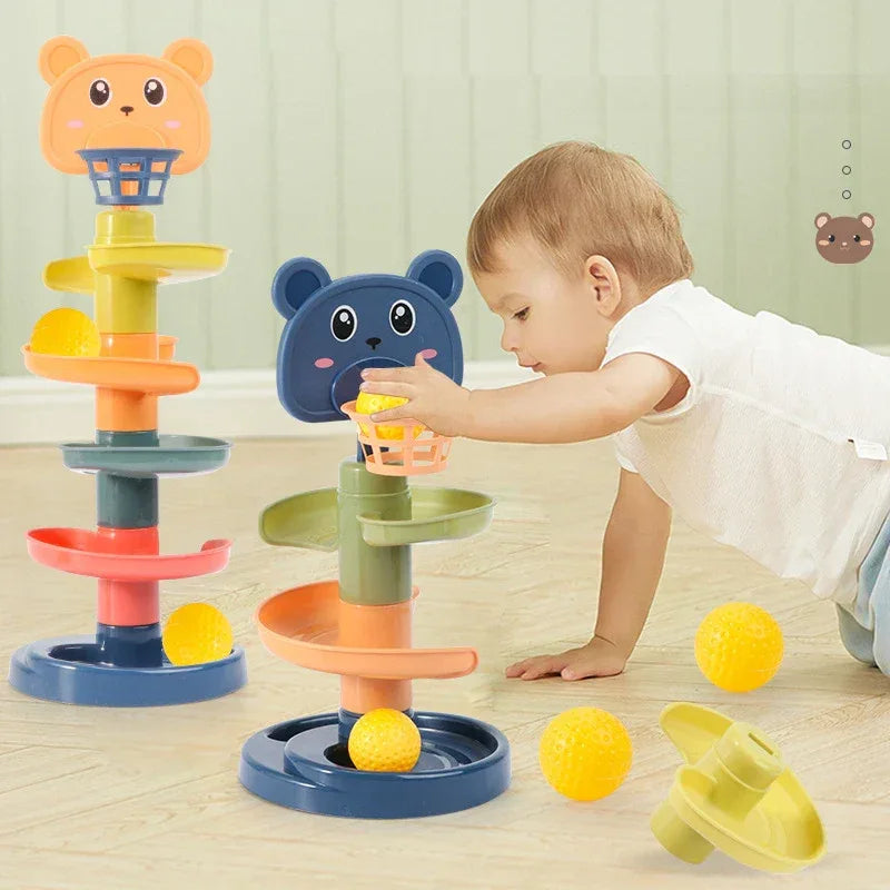 Montessori Baby Rolling Ball Track Toy – Sensory Push Pop Slide Game - BIG FRENCHIES