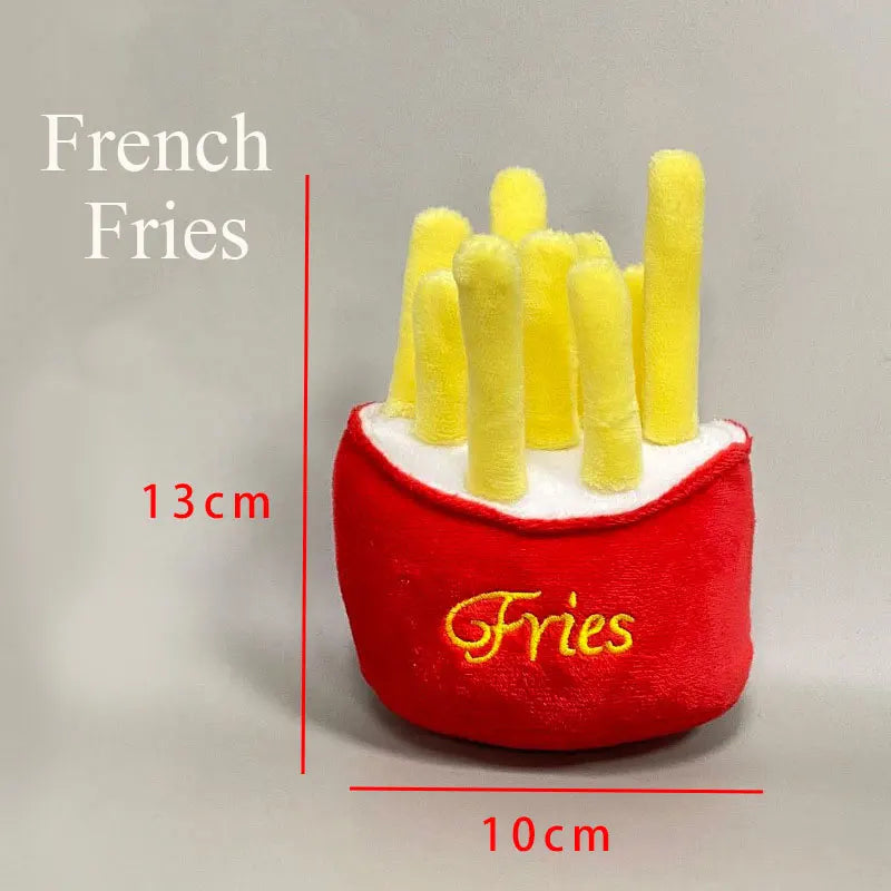 Plush Dog Toys – Squeaky Ice Cream, Fries & Hamburger Set - BIG FRENCHIES