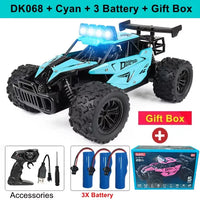 1:16 RC Drift Racing Car - High-Speed Off-Road Alloy Truck with LED Lights, 20KM/H, 2.4G Radio Control for Kids & Adults