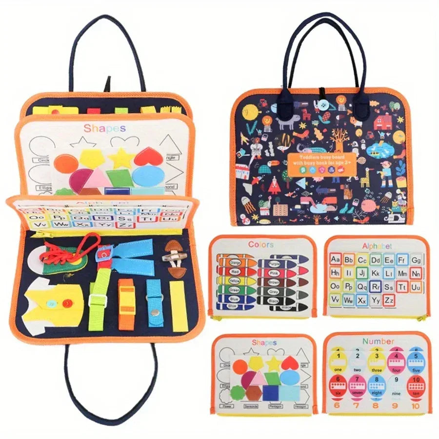 Busy Board Montessori Sensory Toy – Educational Travel Activity Board - BIG FRENCHIES