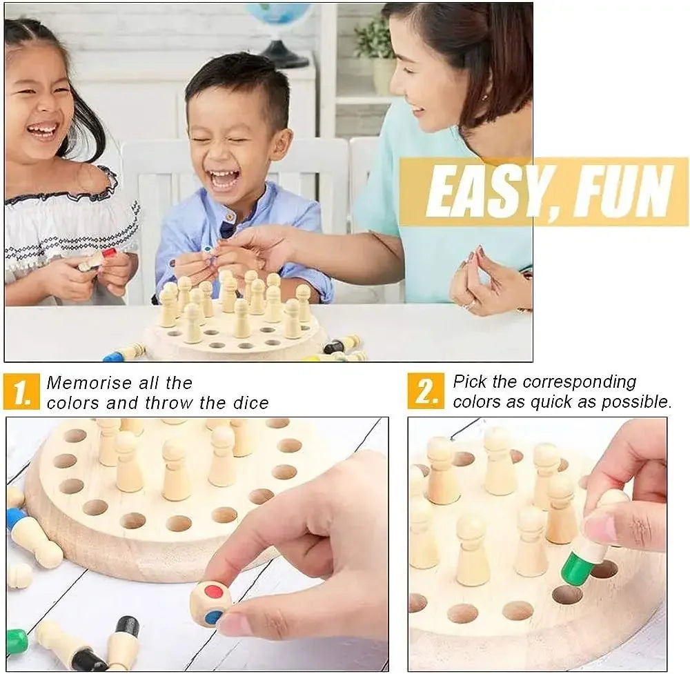 Wooden Memory Match Stick Chess Game – Montessori Learning Toy - BIG FRENCHIES