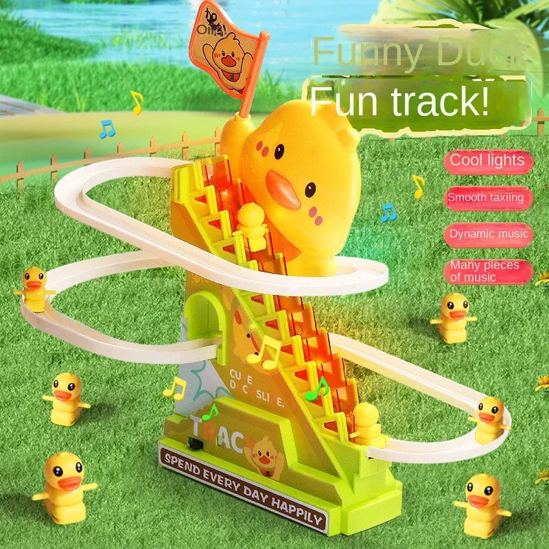 Stair Climbing Ducks Toy with Flashing Lights & Music - BIG FRENCHIES