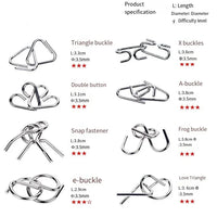 MEACAOFG 8/24/32Pcs Nine Link Series 3D Metal Puzzle Toy Release Buckle