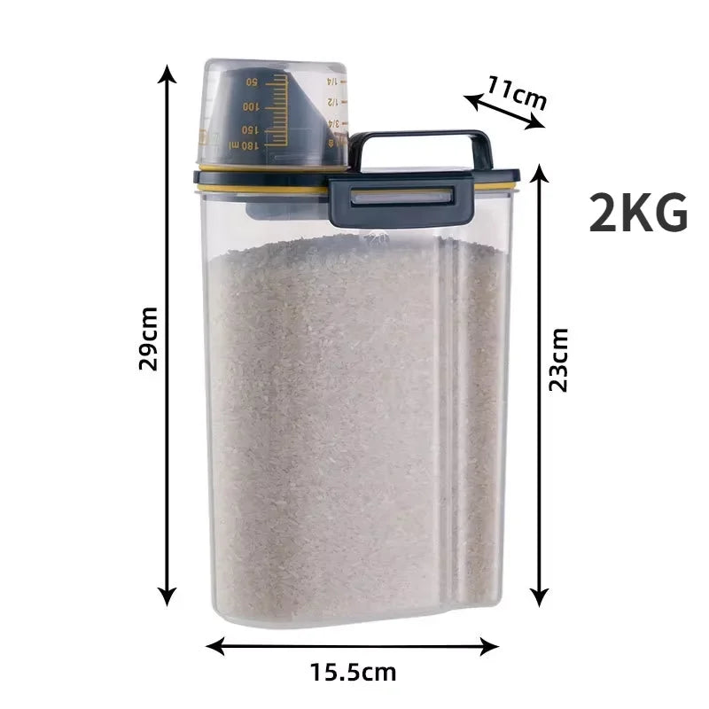 Dog & Cat Food Storage Container – 1.5kg/2kg with Measuring Cup - BIG FRENCHIES