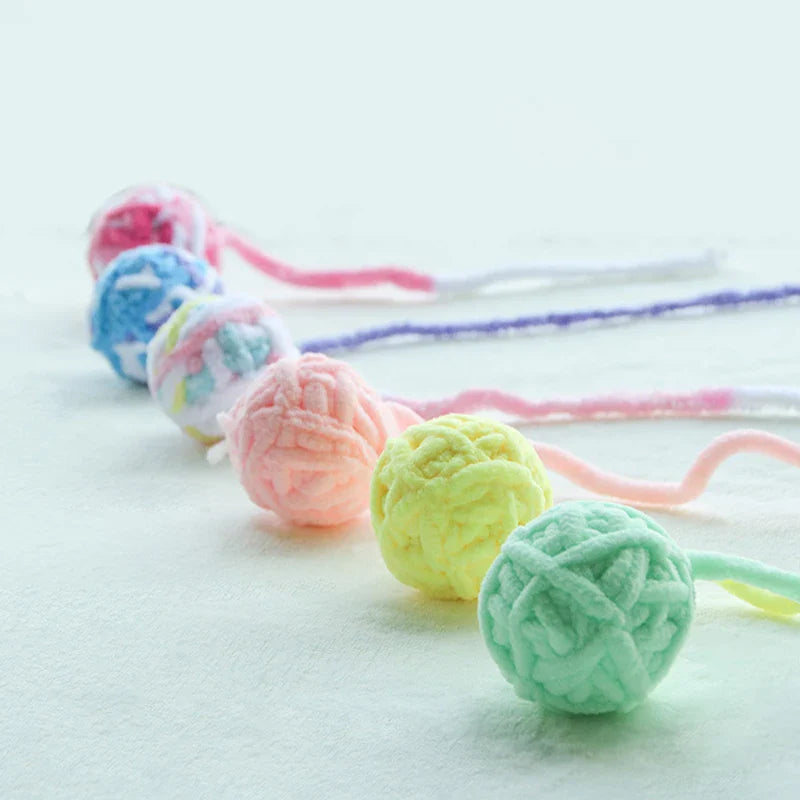 Colorful Yarn Ball Cat Toys with Bell - BIG FRENCHIES