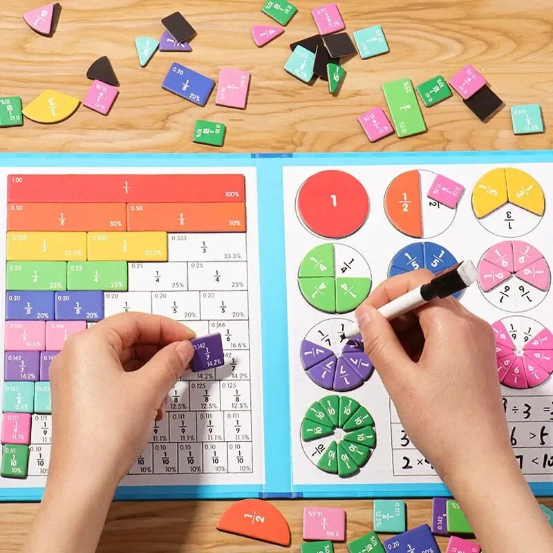 Magnetic Fraction Puzzle Set – Montessori Math Learning Toy for Kids - BIG FRENCHIES