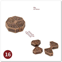 MEACAOFG Classic IQ Metal Brain Teaser 3D Alloy Box Kong Ming Lock Puzzles Magic Baffling Puzzle Game Toys for Children Adults Funny Gift - BIG FRENCHIES