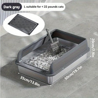 KEMORELA Stainless Steel Cat Litter Box with Lid | Enclosed High-Sided