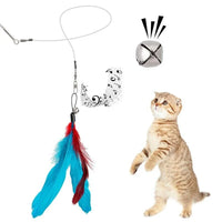 11PCS Cat Feather Toy Set – Replacement Feather Heads & Retractable Cat Wand Interactive Teaser Toys - BIG FRENCHIES