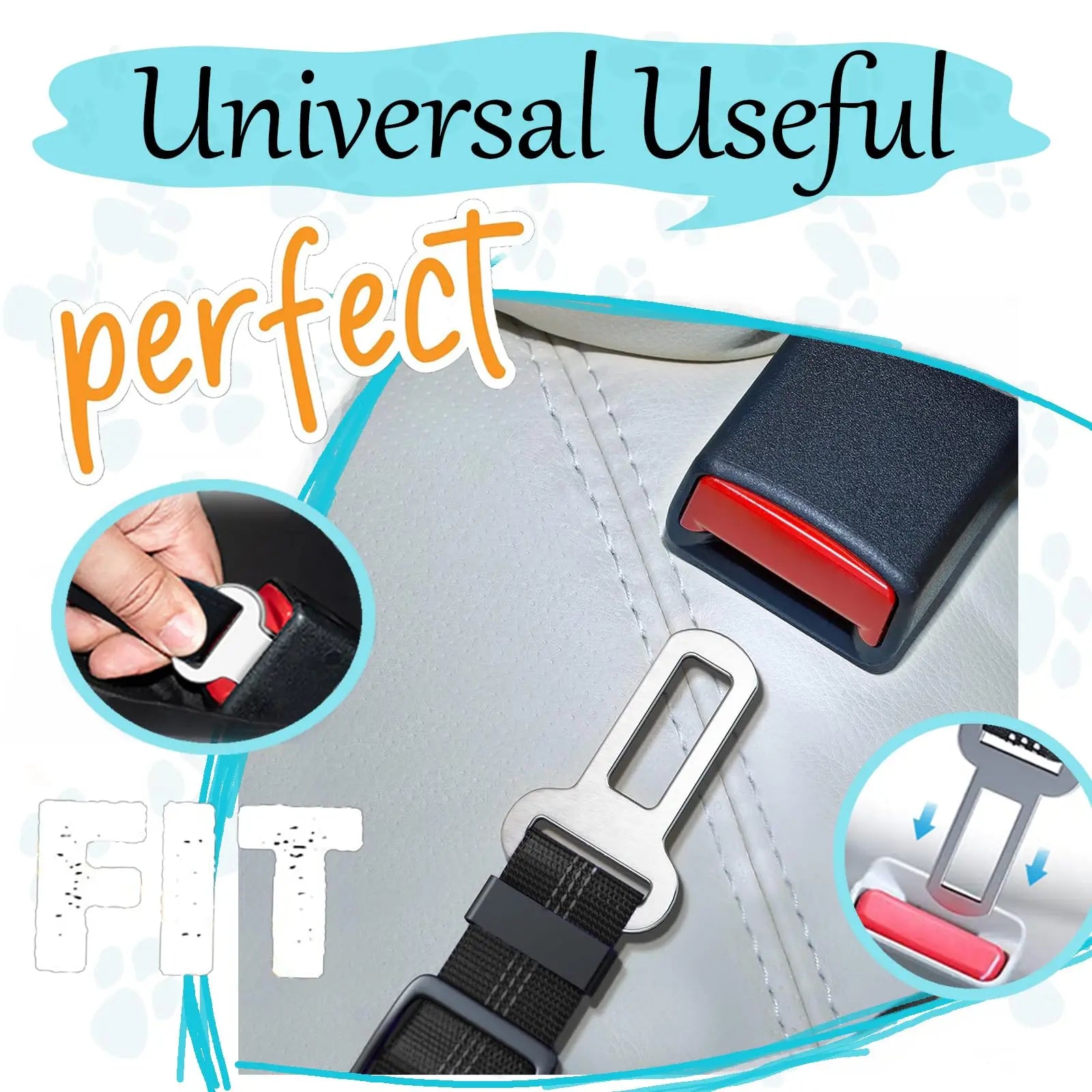 Adjustable Heavy-Duty Dog Car Seat Belt – Striped Nylon Safety Leash for Large Dogs - BIG FRENCHIES