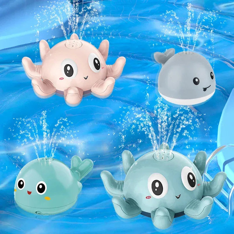Electric Octopus Whale Baby Bath Toy with LED & Water Spray - BIG FRENCHIES