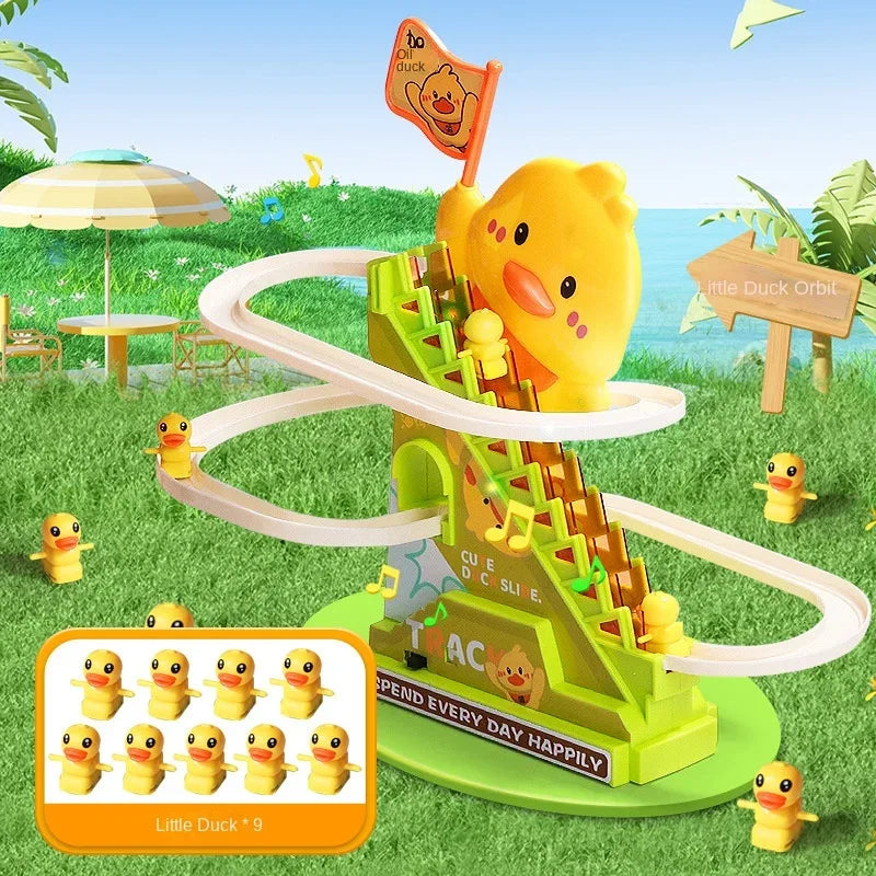Stair Climbing Ducks Toy with Flashing Lights & Music - BIG FRENCHIES