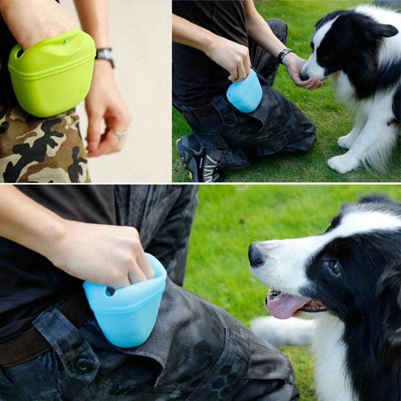 Silicone Dog Treat Bag – Waterproof Portable Training Pouch with Magnetic Clip - BIG FRENCHIES