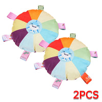 Rainbow Plush Flying Saucer Dog Toy – Interactive Chew & Training Disc - BIG FRENCHIES