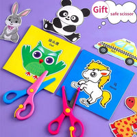 48Pcs Kids Craft Paper Cut Book - DIY Cartoon Scrapbooking & Educational Toys