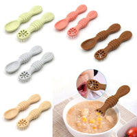 Silicone Baby Sucker Plate & Rice Spoon Set Cute Cartoon Tableware