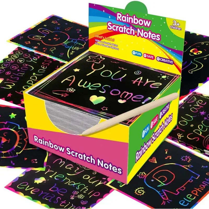 Rainbow Reveal Craft Kit for Kids | Wooden Stylus Scratch Art Set - BIG FRENCHIES