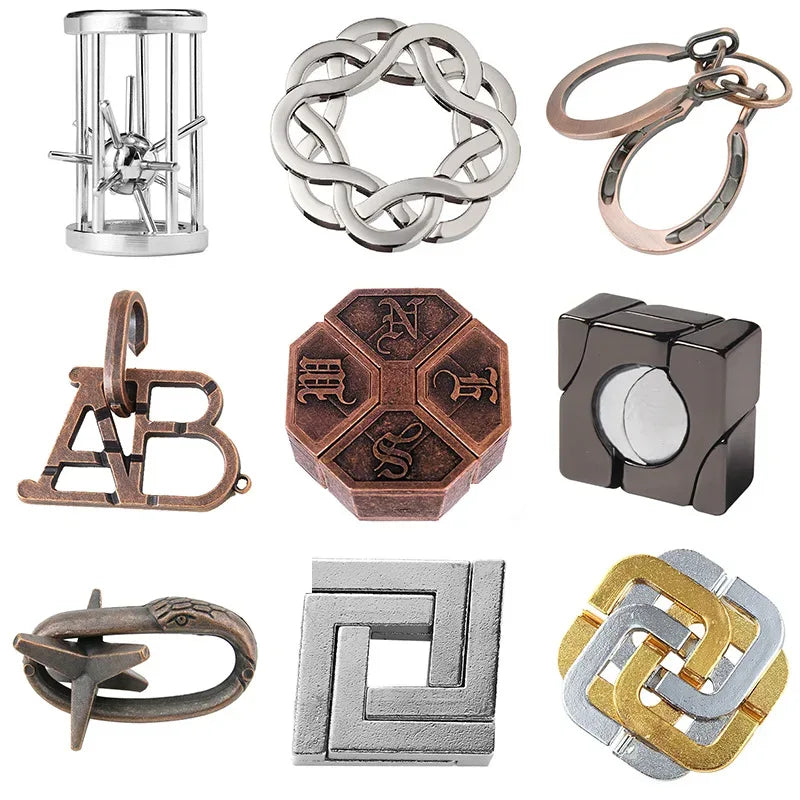 MEACAOFG Classic IQ Metal Brain Teaser 3D Alloy Box Kong Ming Lock Puzzles Magic Baffling Puzzle Game Toys for Children Adults Funny Gift - BIG FRENCHIES