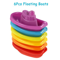 Baby Stacking Bath Toys – Rainbow Cups, Boats & Spoons Set - BIG FRENCHIES