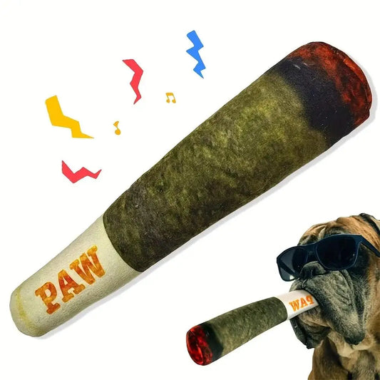 Interactive Plush Dog Cigar – Squeaky Chew Toy for Small Dogs - BIG FRENCHIES