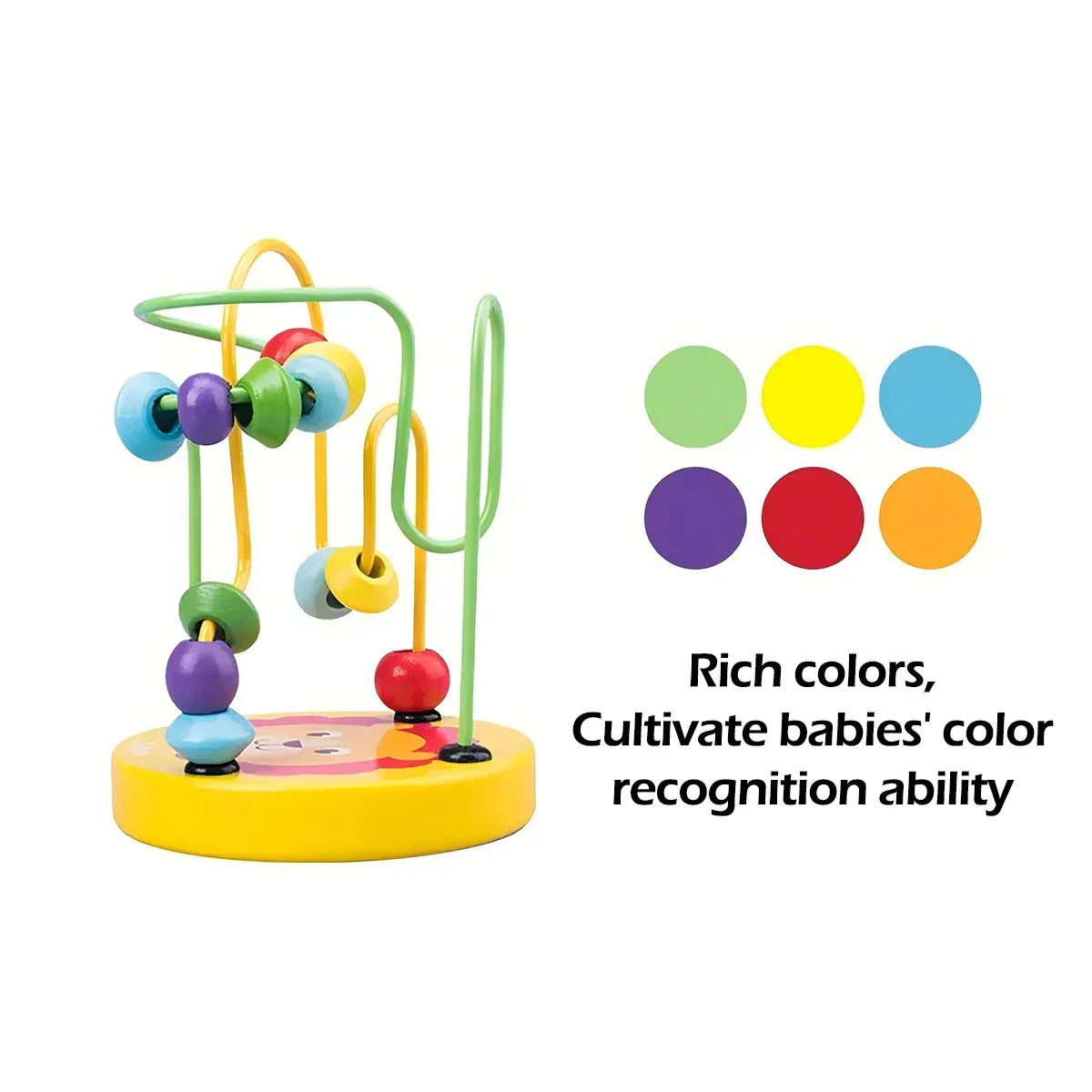 Wooden Roller Coaster Toy – Colorful Educational Bead Maze for Kids - BIG FRENCHIES