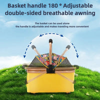 3 in 1 Pet Stroller 4 Wheel Small Medium Portable Foldable Carrier Dog Strolling Storage Basket 36lb max  dog car seat