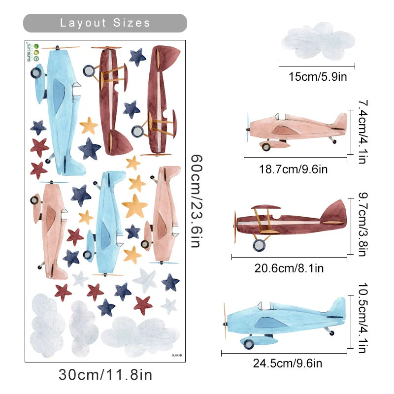 Retro Nursery Peel and Stick Stickers