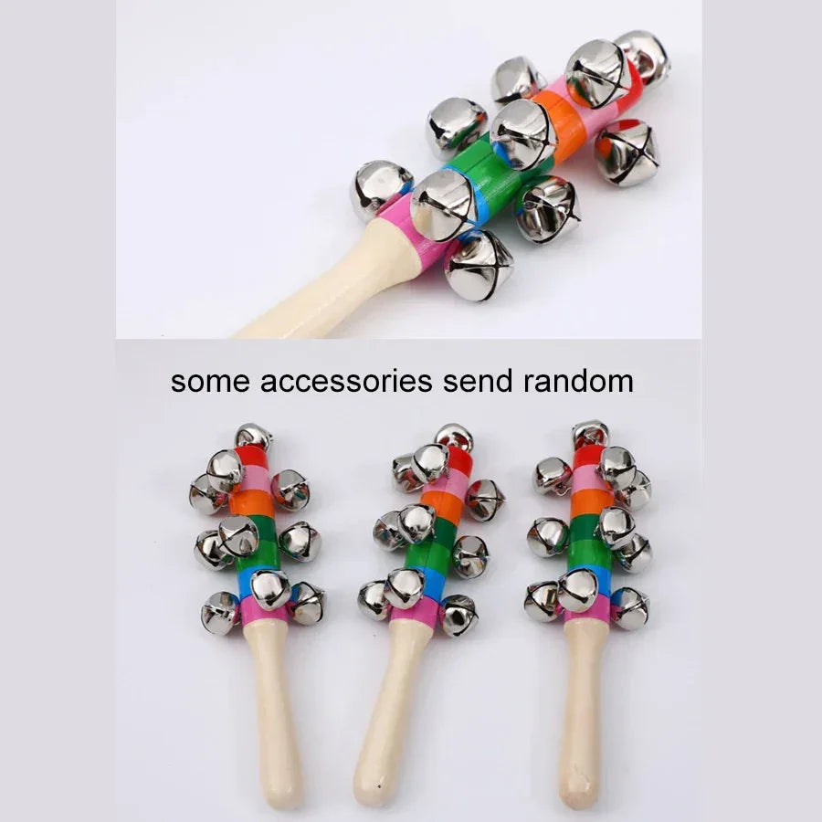 Rainbow Handheld Bell Stick | Wooden Musical Toy for Kids & Parties - BIG FRENCHIES
