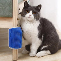 Cat Corner Brush Comb Massager with Catnip – Self-Grooming Wall Arch Scratcher & Hair Removal Tool for Cats