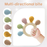 Silicone Baby Ring Teether – Multicolor Sensory Gum Relief Toy - BIG FRENCHIES