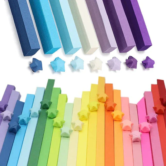 Lucky Star Origami Paper Strips Set – 540 Sheets, 27 Colors - BIG FRENCHIES