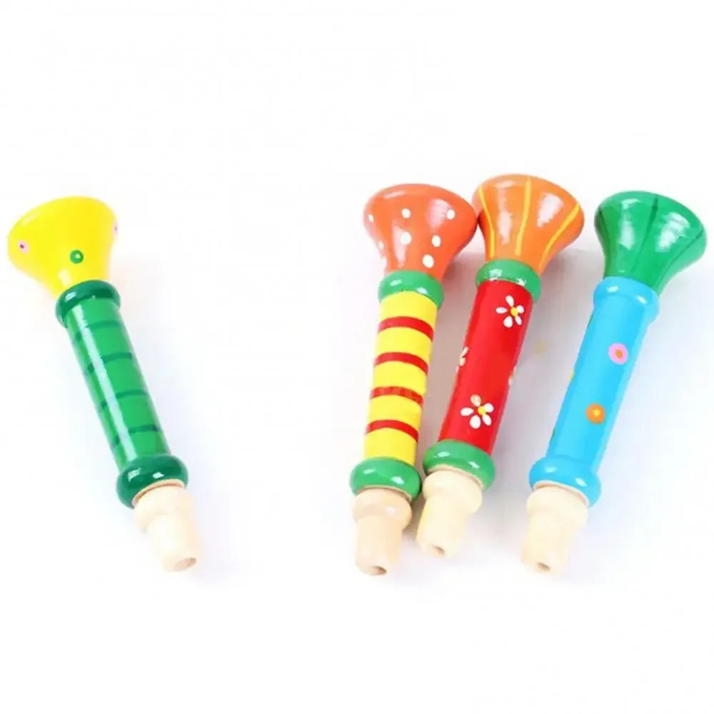 Wooden Trumpet Toy Horn Whistle Montessori Musical Instrument for Kids - BIG FRENCHIES