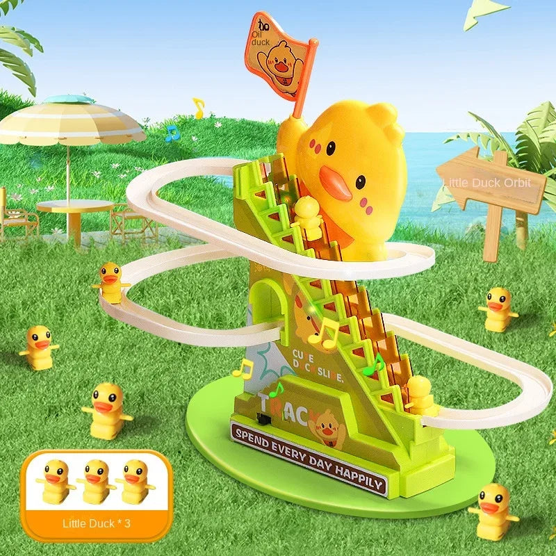 Stair Climbing Ducks Toy with Flashing Lights & Music - BIG FRENCHIES