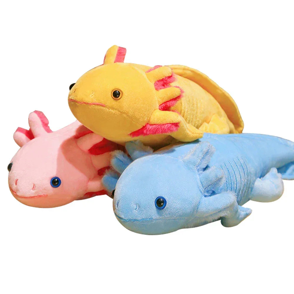 Kawaii Axolotl Plush Toy – Colorful Newt Stuffed Long Pillow - BIG FRENCHIES