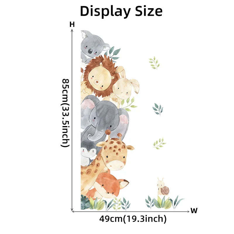 Watercolor Cartoon Animals Wall Stickers