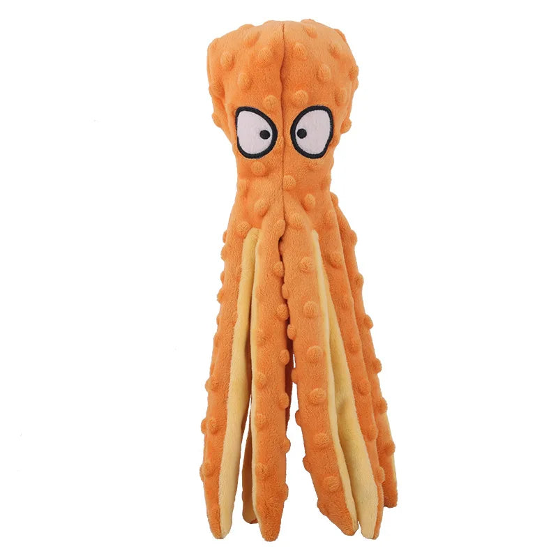 Plush Octopus Dog Toy – Bite Resistant, Squeaky & Interactive - BIG FRENCHIES
