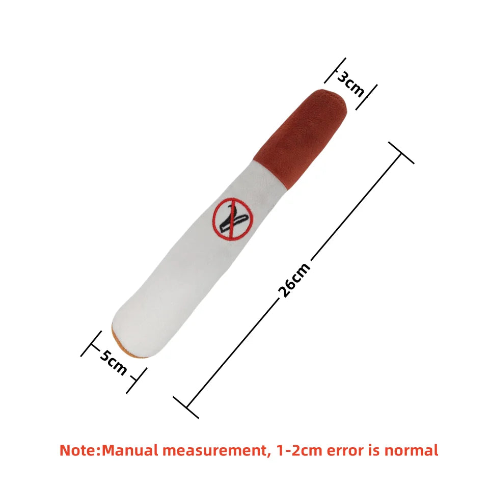 Interactive Plush Dog Cigar – Squeaky Chew Toy for Small Dogs - BIG FRENCHIES