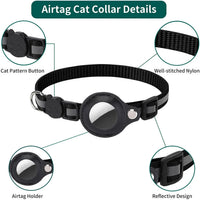 Cat AirTag Holder Collar – Adjustable Reflective Breakaway Kitten Collar with Bell & Waterproof AirTag Case - BIG FRENCHIES