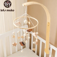Baby Wooden Bed Bell Cartoon Rabbit Mobile