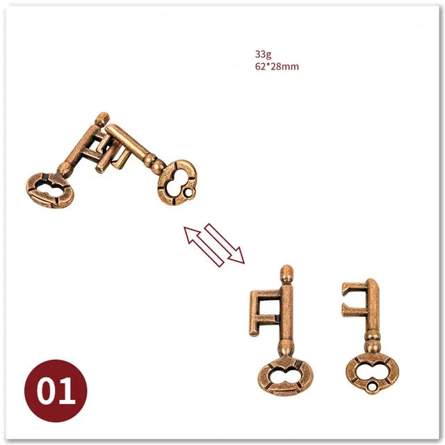 MEACAOFG Classic IQ Metal Brain Teaser 3D Alloy Box Kong Ming Lock Puzzles Magic Baffling Puzzle Game Toys for Children Adults Funny Gift - BIG FRENCHIES
