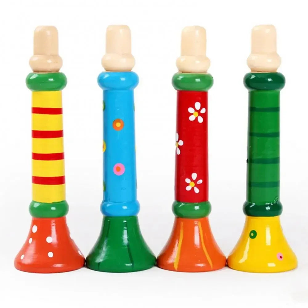 Wooden Trumpet Toy Horn Whistle Montessori Musical Instrument for Kids - BIG FRENCHIES