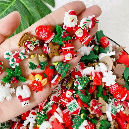 50pcs Christmas Resin Flatbacks for DIY Crafts & Jewelry Making - BIG FRENCHIES